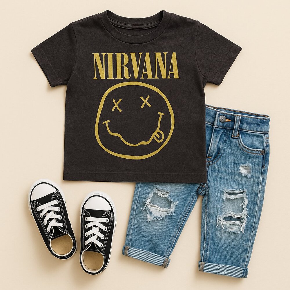 NIRVANA baby gray tshirt boys girls 3t rock band music tee